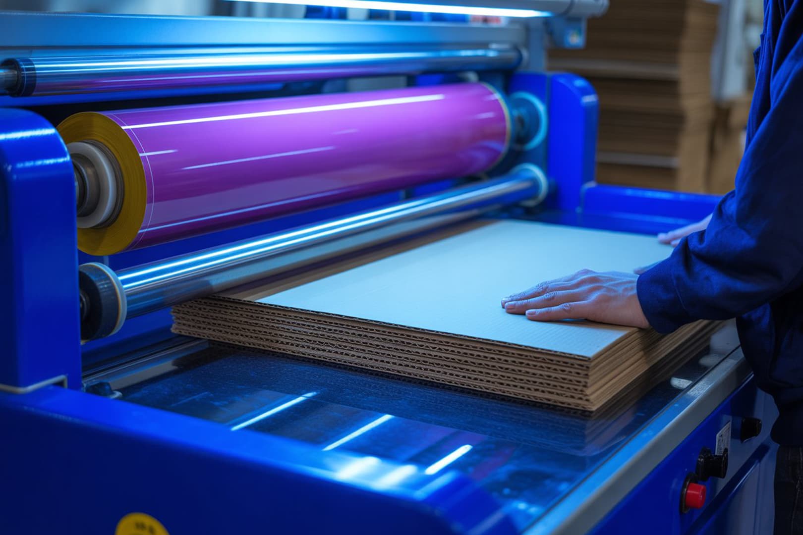 Ảnh: quy trình cán màng hộp carton